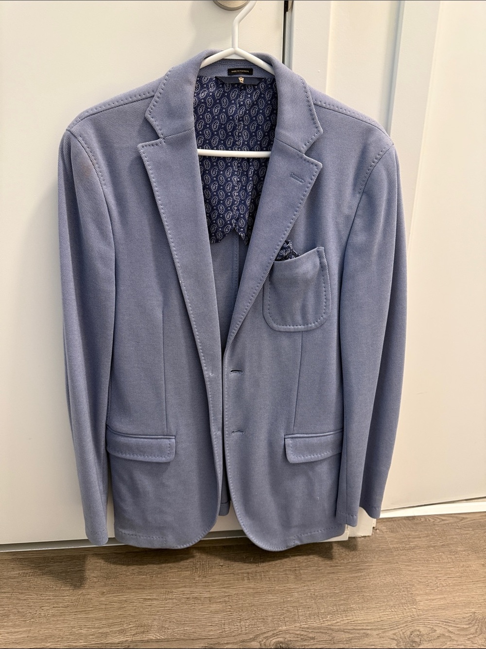 Massimo Dutti Light Blue Sport Coat with Patterned Lining